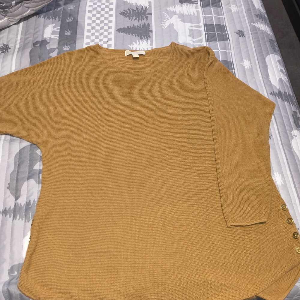 Michael Kors Mustard Button-Accent Sweater